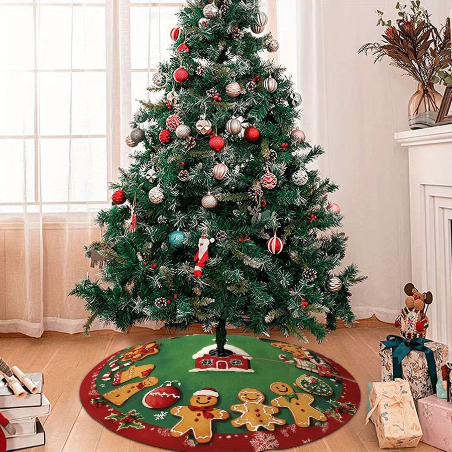 VIKAMA Weihnachtsbaumrock mit Weihnachtsmotiv in Rot und Grün - Bild 2