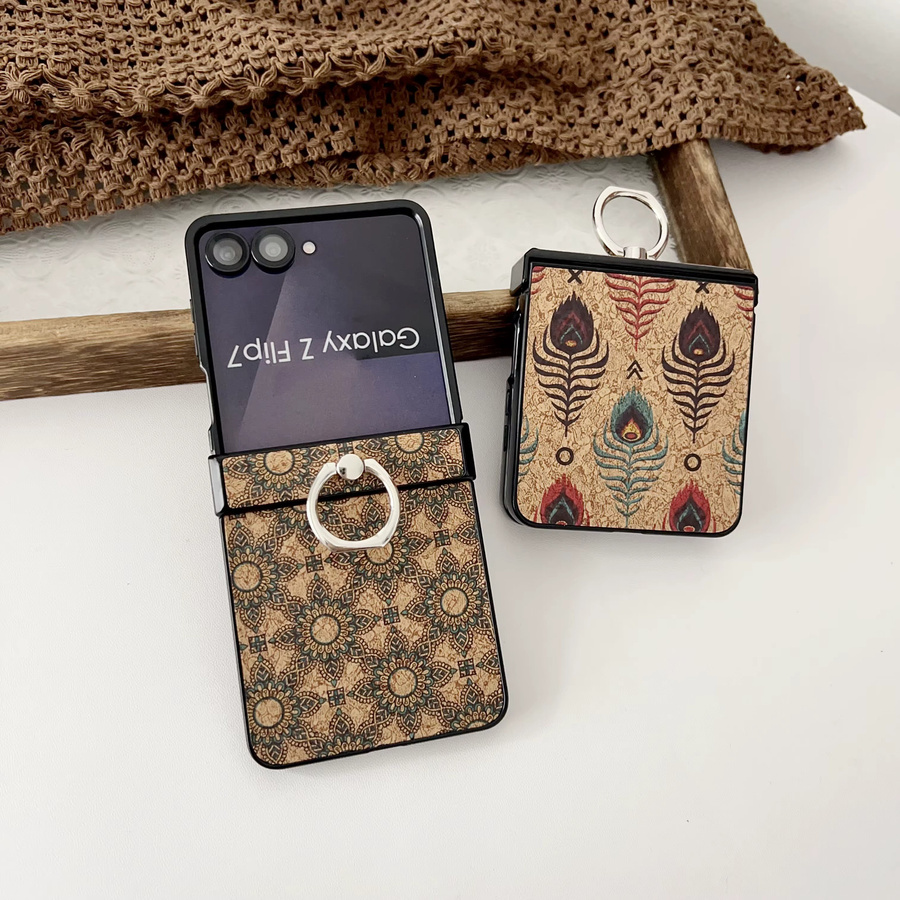 Stoßfeste Handyhülle mit ethnischem Muster und Ring für Samsung Galaxy Z Flip Serie in Multicolour - Bild 3