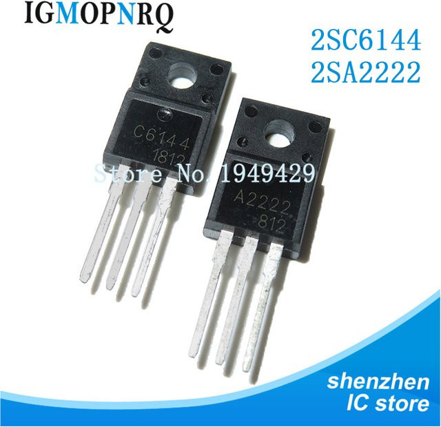 10er Set Transistoren 2SA2222 und 2SC6144 im TO-220F Gehäuse, Schwarz - Bild 1