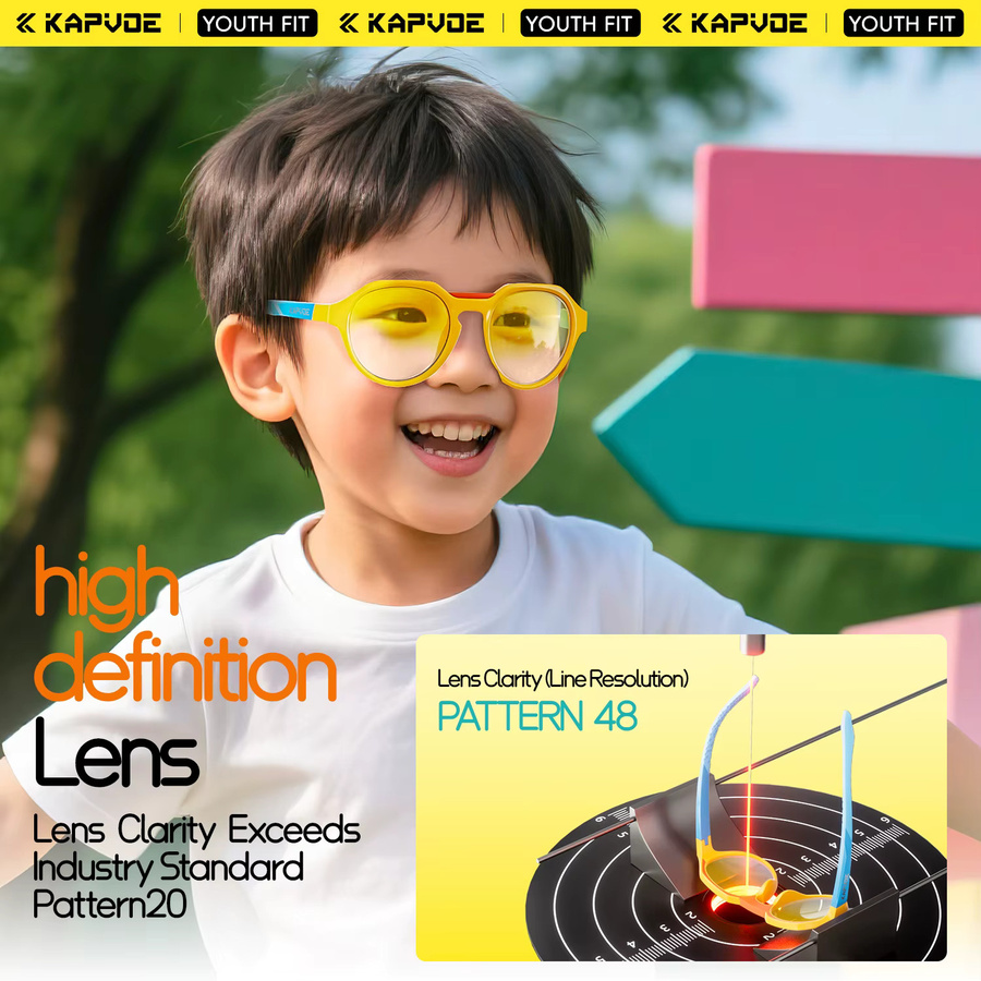 Kapvoe Sportsonnenbrille Kinder, Vollrand, Kunststoff - Bild 3