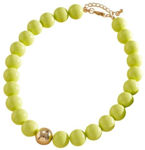 Choker-Halskette Acryl, Große Runde Perlen, Gelb, Damen - Bild 1