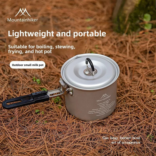 MOUNTAINHIKER Outdoor Camping Kochtopf aus Aluminiumlegierung, Silber, Tragbarer Suppentopf und Milchtopf für Picknick und Wandern - Bild 1