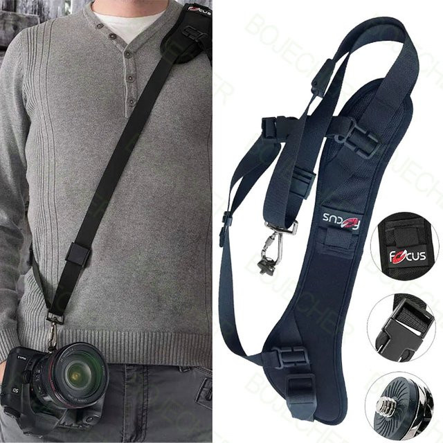WAPUNO Focus F-1 Schultergurt für DSLR und SLR Kameras in Schwarz, kompatibel mit Canon, Nikon und Sony - Bild 1