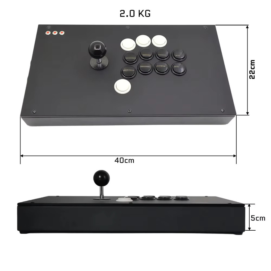 FightBox M8-Macro Hitbox Style Spielcontroller in Schwarz mit Sanwa Koreanischem Joystick und Makro-Aufnahmefunktion für PC und PS3 - Bild 2