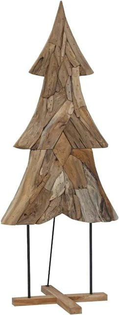 vidaXL Weihnachtsbaum aus Massivholz Teak in Braun mit Ständer, Höhe: 180 cm - Bild 1
