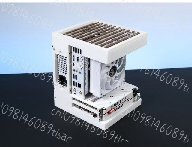 Transparentes 3D-gedrucktes ITX-Gehäuse für Mini-PC als Open Frame Desktop-Chassis in Weiß mit Unterstützung für SFX-Netzteile B/T/H: 17 x 17 x 19 cm - Bild 1