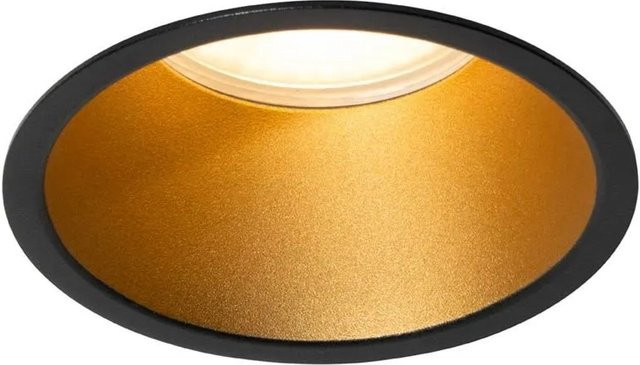QAZQA Moderne Einbaustrahler Schwarz und Gold GU10 IP44 dimmbar - Bild 1