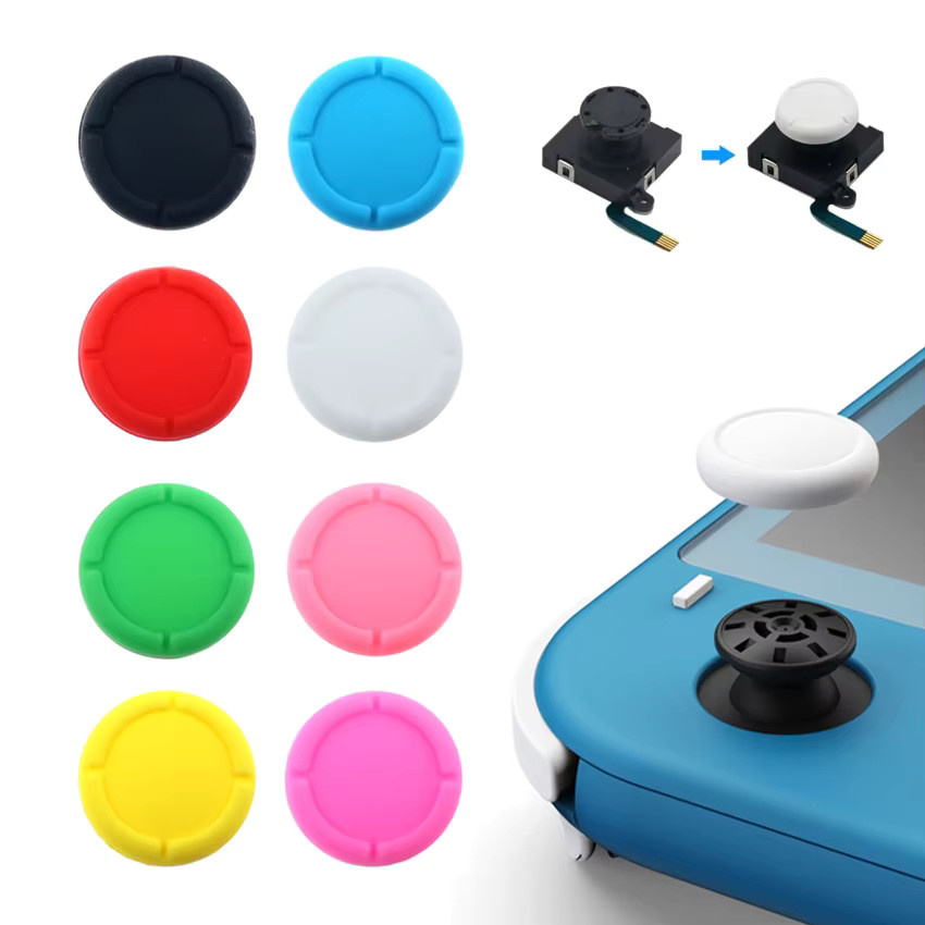 YuXi 2er-Set 3D Analog Joystick Abdeckung und Ersatz-Button-Modul für Nintendo Switch Joy-Con in Weiß - Bild 3