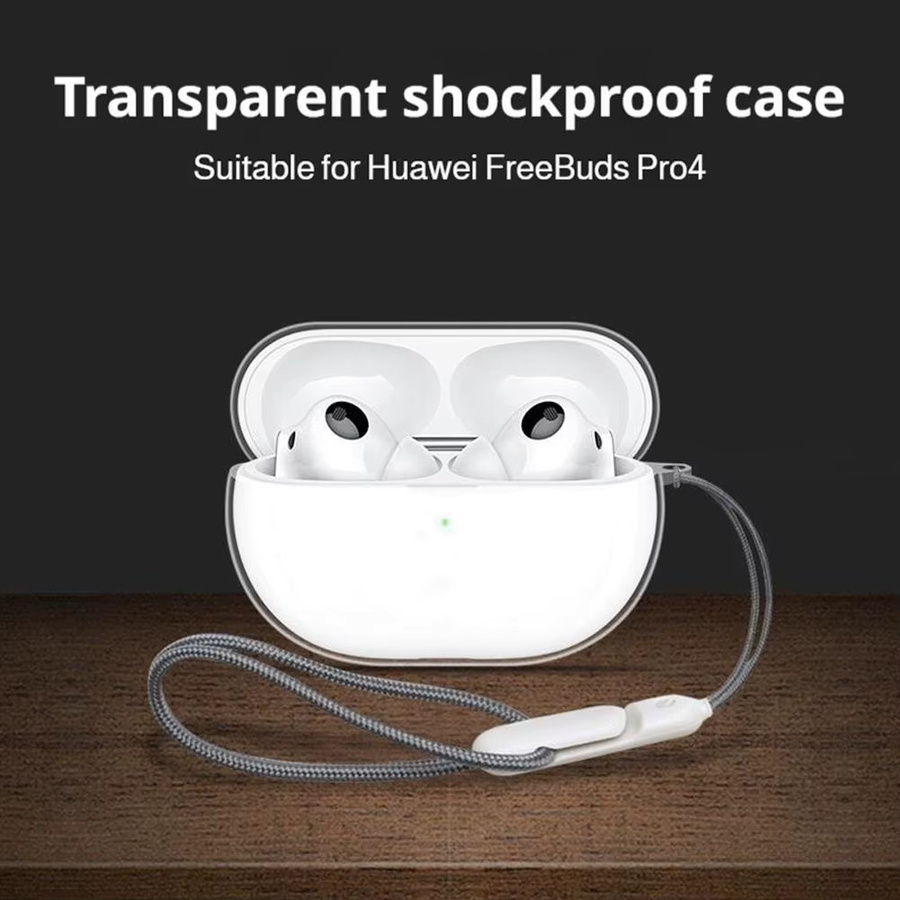 Transparente TPU-Schutzhülle für Huawei FreeBuds Pro 5 mit Trageband, Anti-Vergilbung und Anti-Kratzer-Schutz - Bild 3