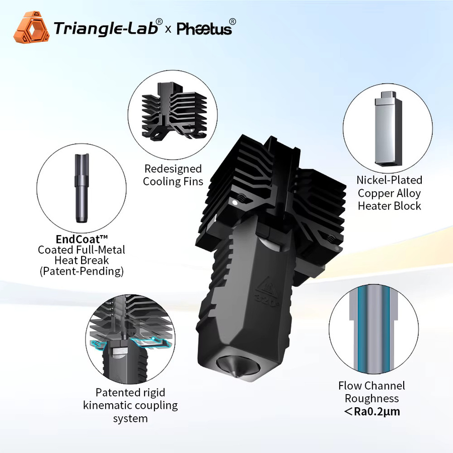 Trianglelab Conch Hotend für QIDI Plus4 mit EndCoat Technologie, High-Speed 30 mm3/s, Farbe: Schwarz - Bild 1