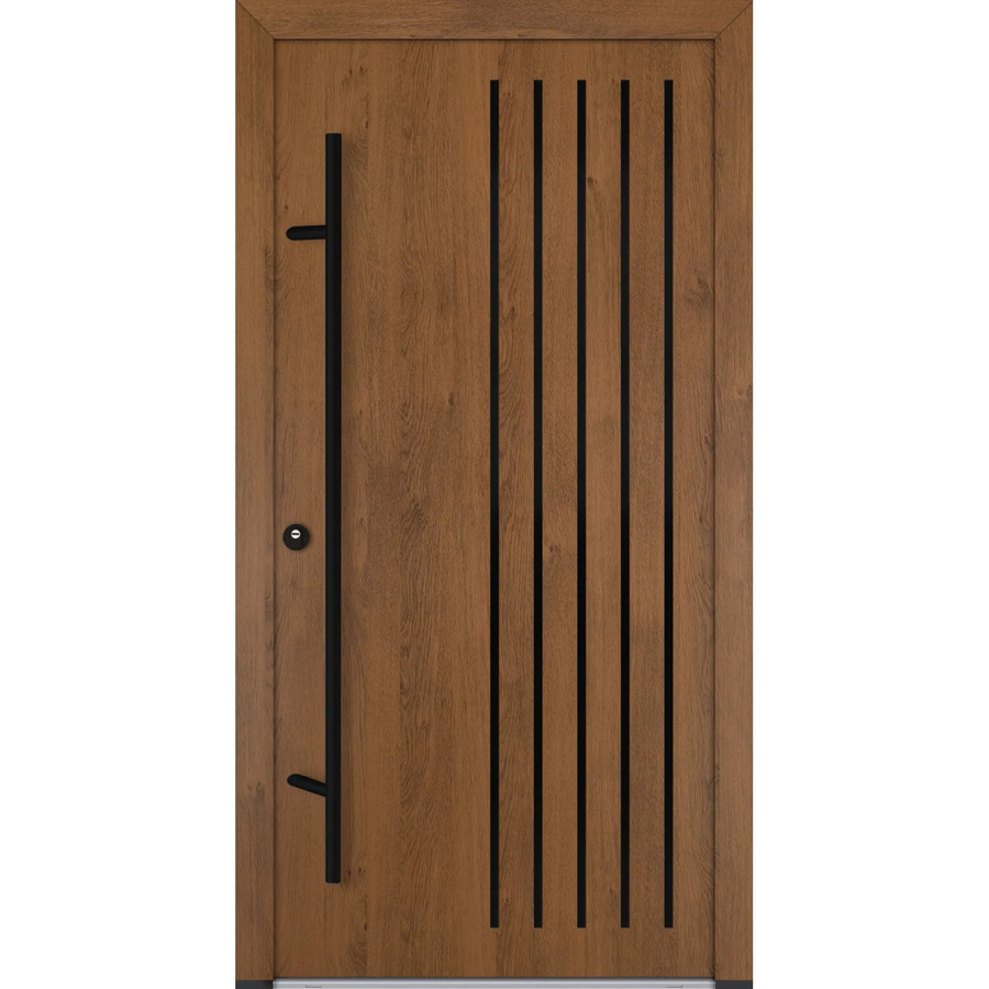 FM Türen AS68 Modell 64 Innentür Winchester Links mit Beschläge Set in Braun und Stahl, B: 100 cm, H: 210 cm - Bild 2