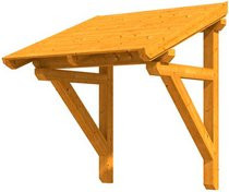 Skan Holz Haustür-Vordach Potsdam 1 aus nordischer Fichte, Eiche hell braun, Breite: 176 cm, Tiefe: 156 cm - Bild 1