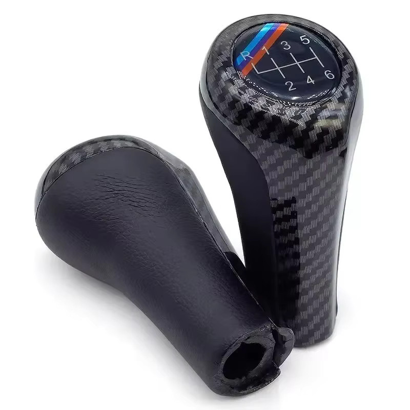 Carbon-Leder-Schaltknauf in Schwarz für BMW Modelle wie M3 M4 M5 X5 X6 und diverse E-Serien - Bild 2