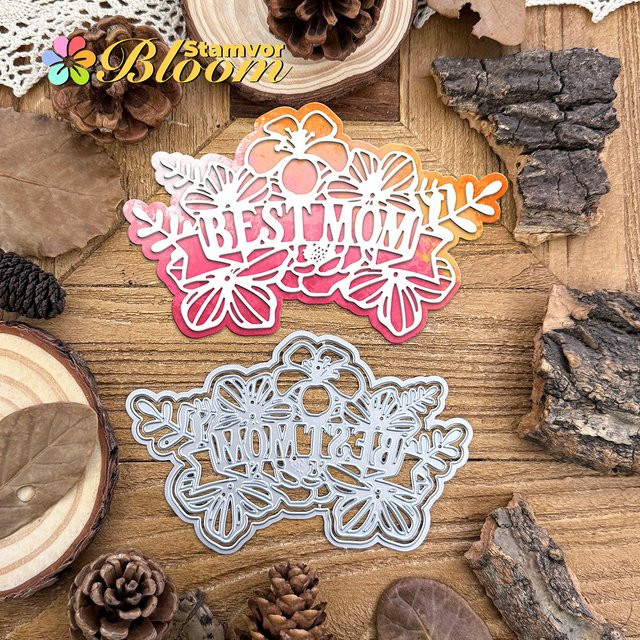 Metall-Stanzformen für Scrapbooking mit Blumen, Blättern und Silhouetten in Silber - Bild 1
