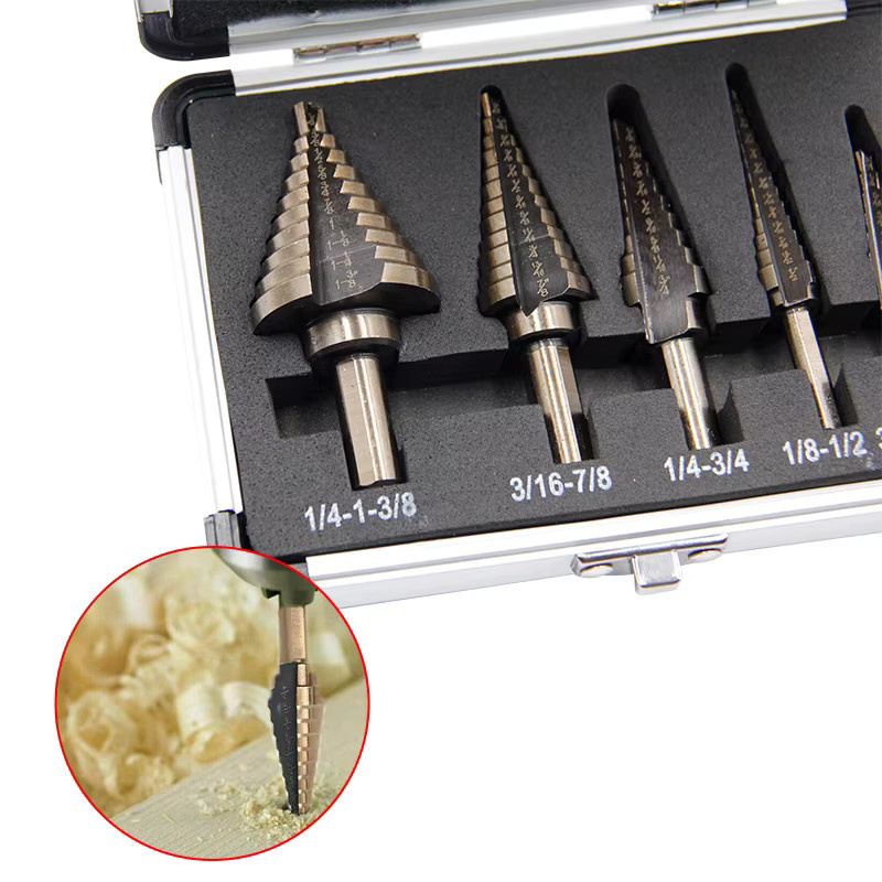 Mr Drill Pagodenbohrer Gelb mit dreieckiger Nut und Aluminiumbox im britischen Stil - Bild 5