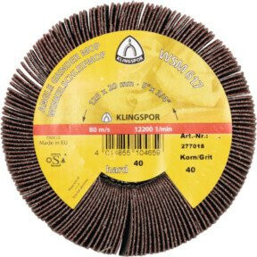 Klingspor Schleifmoprad WSM 617 für Winkelschleifer, Korn 40, Farbe Braun, Durchmesser: 12,5 cm, Breite: 2,0 cm - Bild 1