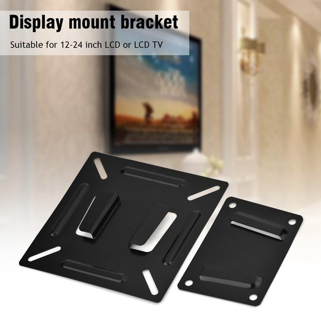 VBESTLIFE Wandmontierter Monitorhalter für 12 bis 24 Zoll LCD LED TV und PC Bildschirme in Schwarz - Bild 1