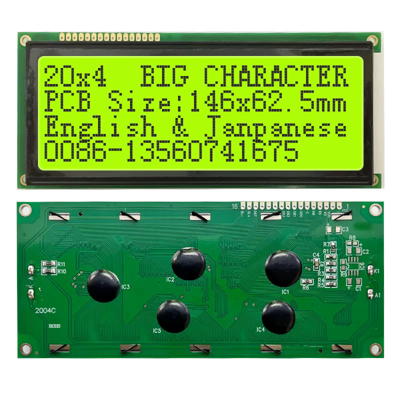 Yuxian LCD-Display 20x4 mit I2C IIC Schnittstelle in Blau Weiß Grün, Größe: 14,6 x 6,25 cm, 5V - Bild 4
