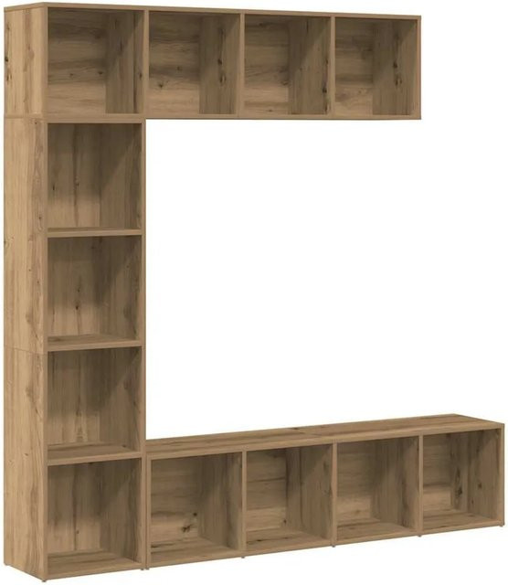 Set aus 3 vidaXL Buchschränken in Artisan Eiche, Wandmontage, Holzwerkstoff, Braun, H: 143 cm, B: 36 cm, T: 30 cm - Bild 1