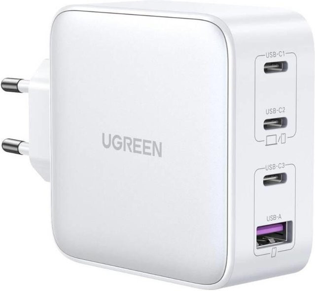 uGreen 100W GaN Ladegerät mit USB-A und USB-C in Weiß - Bild 1
