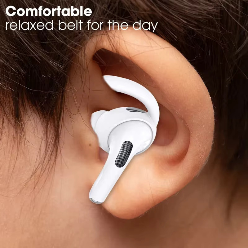 Silikon Anti-Rutsch-Ohrbügel für Apple AirPods Pro als Schutzhülle und Anti-Verlust-Halter in Schwarz oder Weiß - Bild 2