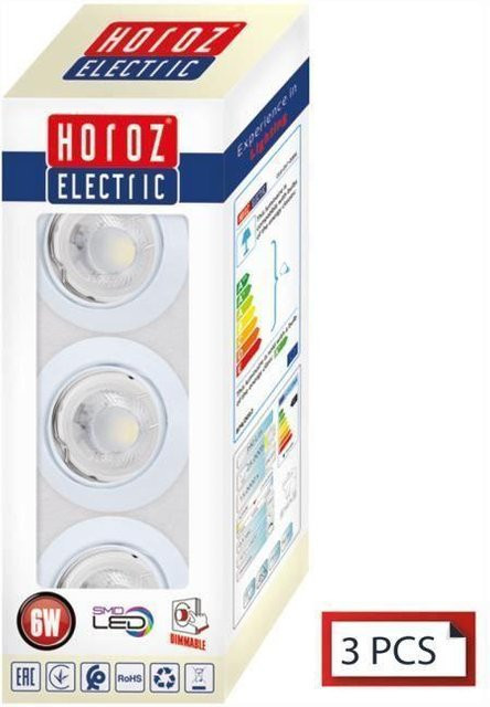 Set aus 3 LED-Einbaustrahlern in Weiß, schwenkbar und dimmbar, GU10, 6W, rund - Bild 1