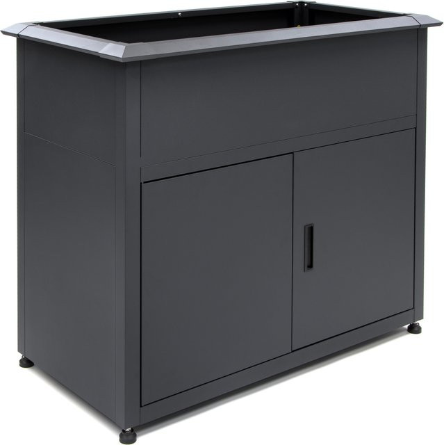 Plats Outdoor Solutions Hochbeet mit Unterschrank und Schneckenkante aus lackiertem verzinktem Stahl in Anthrazit/Grau - Bild 1