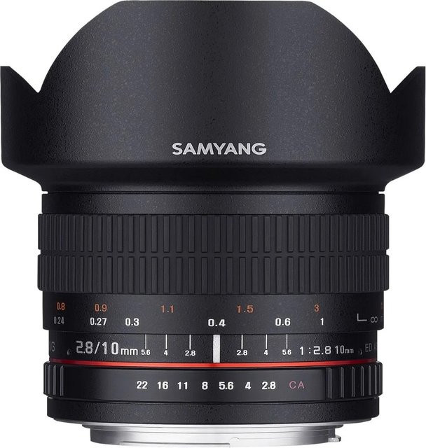 Samyang Fisheye Weitwinkelobjektiv 10mm f/2.8 für Fujifilm X APS-C, Schwarz - Bild 1