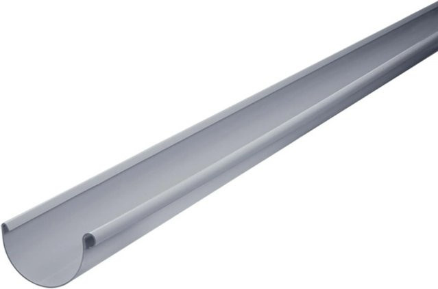 Inefa Dachrinne halbrund aus PVC in Grau, Nennweite 125 mm, Länge 200 cm - Bild 1