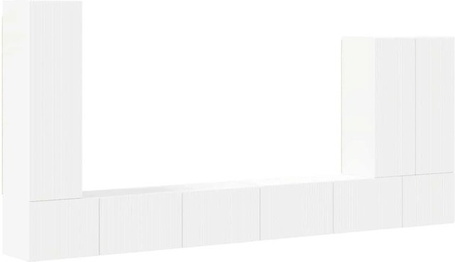vidaXL TV-Wandregal-Set in Weiß, 6 Stück moderne Wandregale aus MDF für dein Wohnzimmer - Bild 1