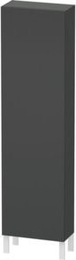 Duravit L-Cube Hochschrank in Graphit Matt mit Glastüren und linksseitiger Türöffnung, B/T/H: 50 x 24,3 x 176 cm - Bild 1