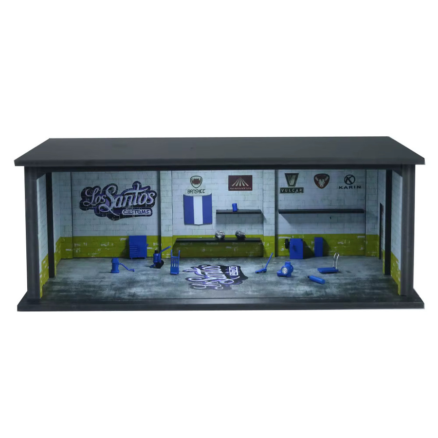 GSF GTA-Inspirierte Szenen-Diorama, Auto-Garagenmodelle, 1:64, mit LED-Beleuchtung & Staubschutzabdeckung - Bild 4