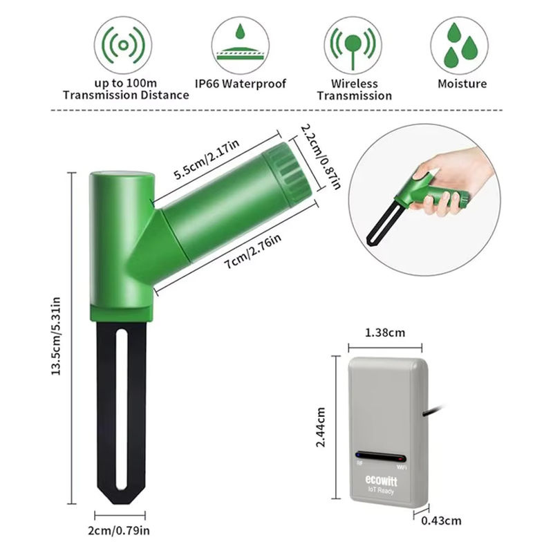 Ecowitt GW1206 Bodenfeuchtemeßgerät mit WLAN-Wetterstation-Gateway und Pflanzenwasser-Monitor für den Garten - Bild 2