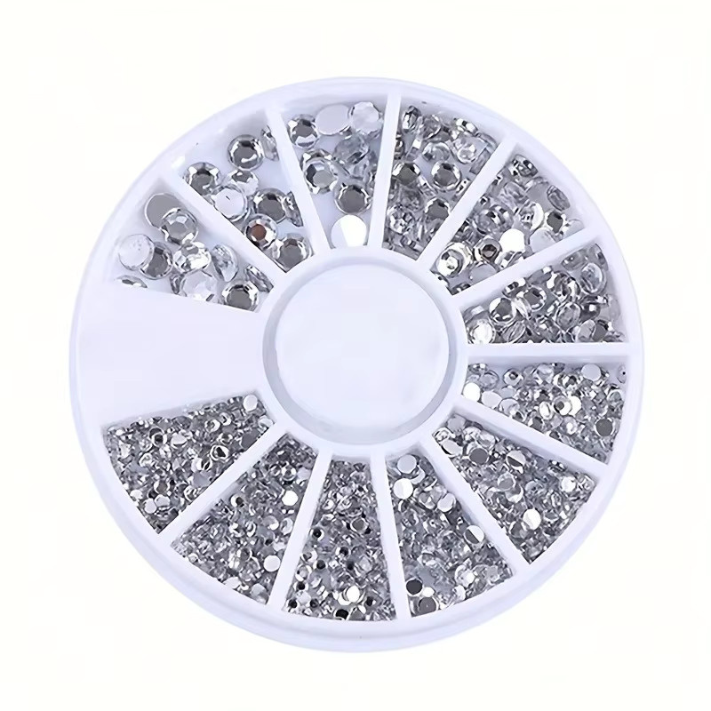 FUMOSIK Nagelzubehör, Glitzer Strass Kristall Perlen, Silber, Glänzend - Bild 2