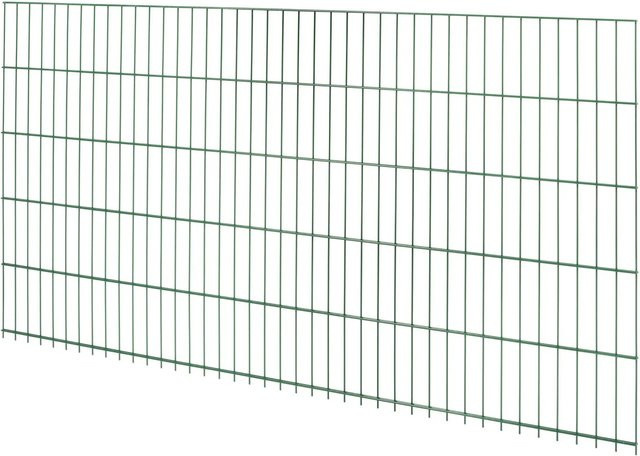 Doppelstabmattenzaun aus Stahl in Grün, Höhe: 103 cm, Breite: 201 cm - Bild 1