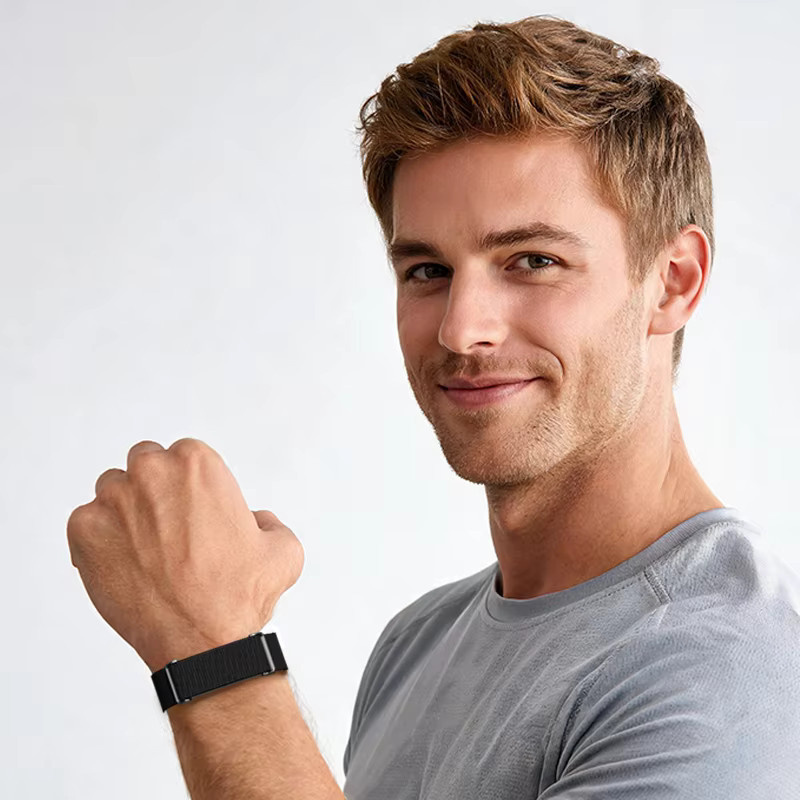 RWBANDS Ersatzarmband Fitbit Air, Nylonband, Schwarz, Unisex - Bild 3