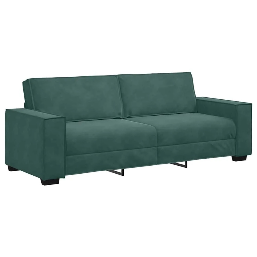 vidaXL 3-Sitzer-Sofa Dunkelgrün aus Samt mit Armlehnen B/T/H: 220 x 78 x 84 cm - Bild 2