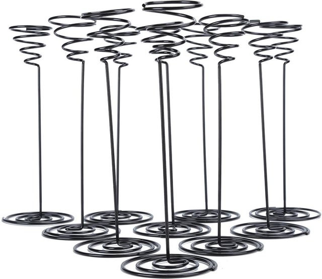 Igeteck 10er Set Tabletop Pflanzgefäß Halter für Luftpflanzen aus Metall in Schwarz - Bild 1