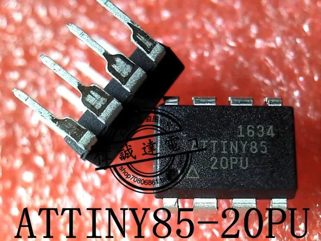 10 Stück ATTINY85-20PU Mikrocontroller DIP-8 in Schwarz - Bild 1