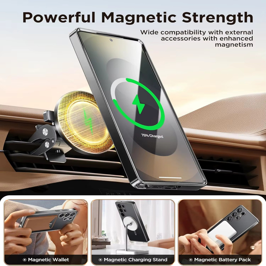 Magnetische Luxus-Handyhülle mit vollständigem Kameraschutz für Samsung Galaxy S26 Ultra und Galaxy S26+, Transparent - Bild 5