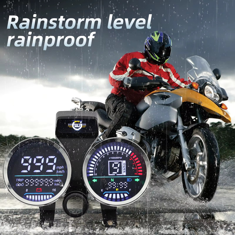MAIMEIMI Digitaler Drehzahlmesser mit Kilometerzähler für Suzuki GN 125 GN125, wasserdicht, Schwarz - Bild 3