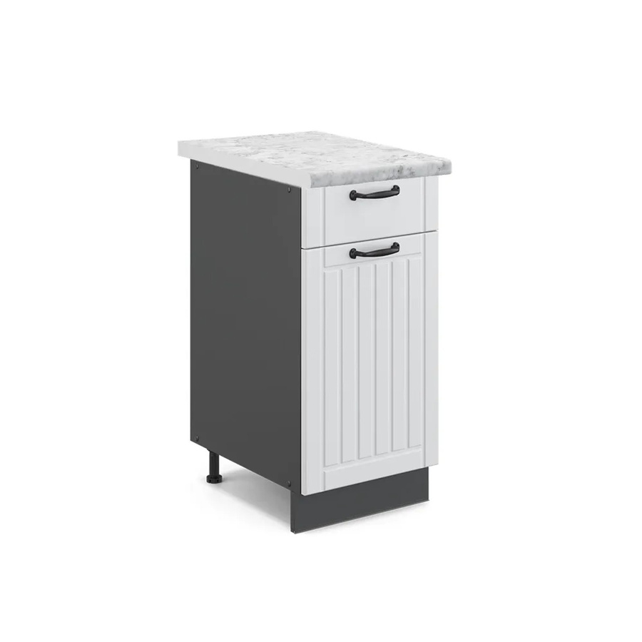 Vicco Küchenunterschrank Fame-Line Landhausstil in Weiß und Anthrazit mit Soft-Close-Türen, B: 40 cm, T: 60 cm, H: 82 cm - Bild 2