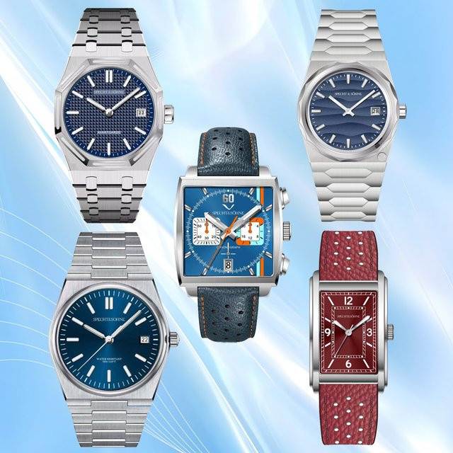 Specht&Sohne Uhrenarmband, Edelstahl, Leder, Silber, Herren - Bild 1
