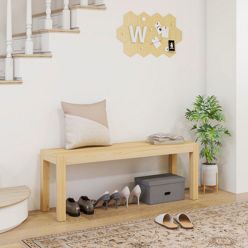 HOMCOM Sitzbank aus Kiefernholz im Landhaus-Stil, 2-Sitzer Essbank für Esszimmer und Küche, B/T/H: 120 x 33 x 45 cm - Bild 2
