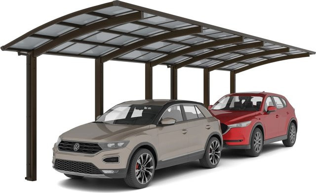 Ximax Doppelcarport Portoforte-110 Tandem in Braun mit Regenrinne und H-Pfostenankern, Breite: 270,0 cm, Tiefe: 982,6 cm - Bild 1