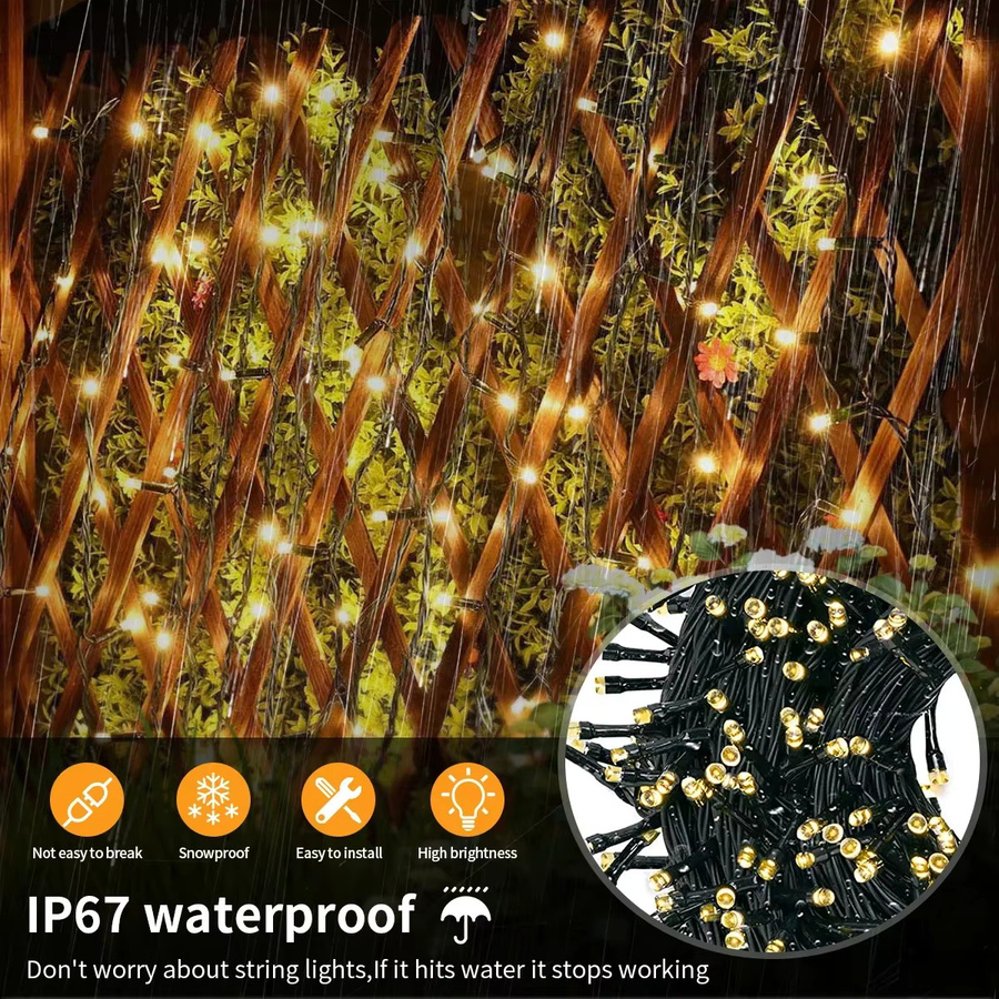 Solar Outdoor Lichterkette RGB Multicolour mit 8 Modi als Weihnachts-Girlande oder Vorhang für Garten und Weihnachtsbaum - Bild 2