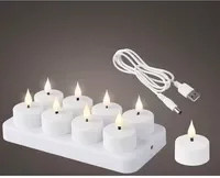 LUMINEO LED Teelicht weiß, wiederaufladbar via USB, rund für Tischdekoration - Bild 1