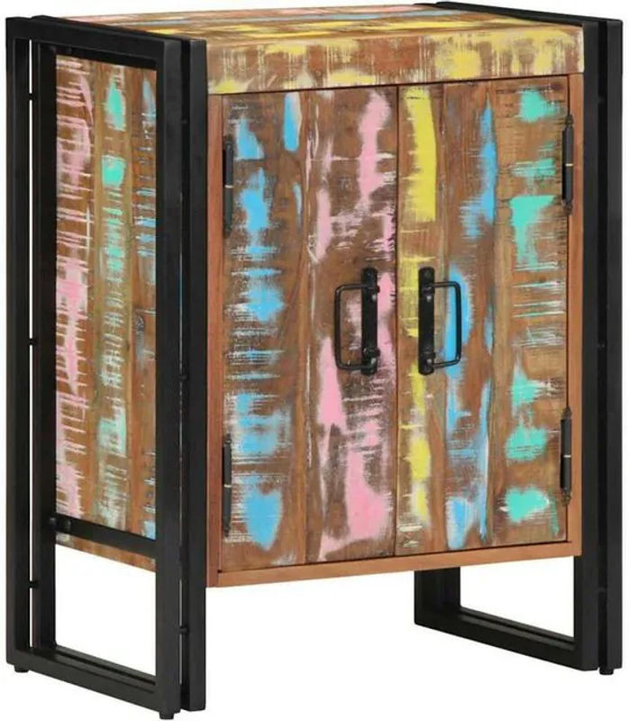 Vidaxl Schuhschrank Industrial aus Massivholz und Stahl in Schwarz, B/T/H: 30 x 40 x 40 cm - Bild 1