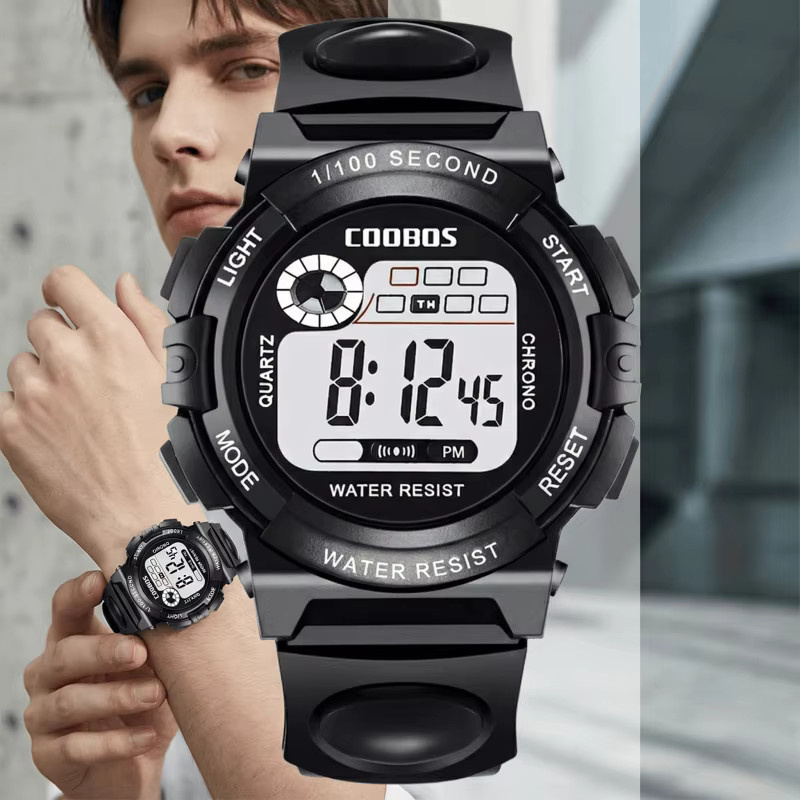 TINUORA Digitaluhr, Quarz, Kunststoff, Silikon, Schwarz, Kinder - Bild 2