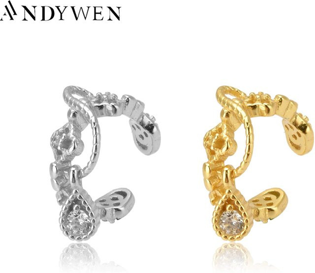 ANDYWEN Ohrringe Rock Punk Earcuff, 925 Silber, Unisex - Bild 1